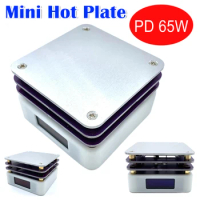 PD 65W Mini Hot Plate PreheaterHot Plate OLED Display Preheating Rework Station for PCB Board Soldering Desoldering Repair Tool