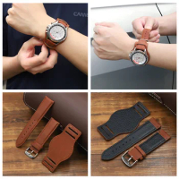 uhgbsd Leather Backing Top Layer Cowhide Waterproof Strap For Water Ghost / Disc SerieS/ Fossil Watch Band 16/20/22/24mm