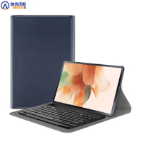 Keyboard Case for Samsung Galaxy Tab S7 FE 2021 T730/S7 Plus 12.4" T970 Magnetic Leather Cover with Bluetooth Wireless Keyboard