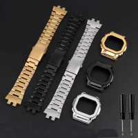 G-Refit Stainless steel Watch Case Strap Suitable for G-SHOCK Casio Small Silver Block GMW-B5000 Series Men's watch accessories