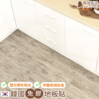 樂嫚妮 韓國製 (0.7坪)免膠科技地板地磚/仿木紋免膠地板/LVT塑膠地板/防滑地板-仿古木色KW6031-盒裝10片