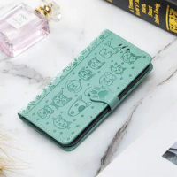 Emboss Leather Case For Sony Xperia 10 5 1 V IV III II I L4 XZ5 20 8 Lite ACE 3 2 Cartoon Cat Dog Wallet Flip Book Case Cover