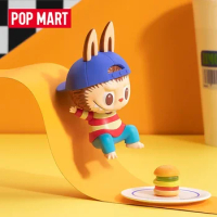 POP MART Labubu Zimomo Sweet Burger Limited Elevator Original 9cm Kawaii Doll Action Figure Toys Surprise Model Handmade Toy
