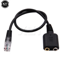 1pc 25cm Dual 3.5mm Audio Jack Female to Male RJ9 Plug Adapter Convertor Cable PC Computer Headset