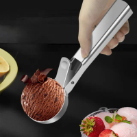 【Dagebeno荷生活】430不鏽鋼按壓彈起冰淇淋勺家用挖冰淇淋加長冰勺(大號2入)