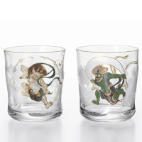 【ADERIA】日本製 石塚硝子 風神雷神 酒杯2入禮盒組(300ml)