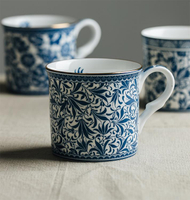 William Morris英式古典咖啡杯陶瓷歐式下午茶骨瓷復古青花復古風【四季小屋】