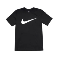 Nike 短袖T恤 NSW Swoosh 黑 白 男款 短T 運動 休閒 DC5095-010