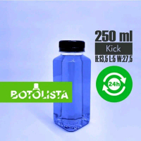 Botol Plastik Kick 250 ml. Botol Plastik Murah Bisa Untuk Jus, Almond Milk, Kopi Susu, Jelly Drink, 