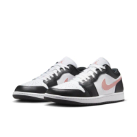 【NIKE 耐吉】籃球鞋 休閒鞋 男鞋 AIR JORDAN 1 LOW 喬丹 氣墊 抓地力 皮革 AJ1 白黑色(553558165)