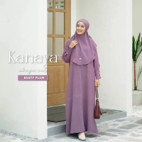 Naisha Official Abaya Umroh Kanaya Set Gamis dan Bergo Muslimah Busui Friendly Busana Muslim Syari W