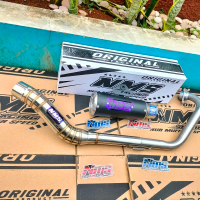 knalpot NMS RACING GP2 black pnp vixion sonic cbrk45 MX Fu Tiger dll inlet50mm leher ORI emblem
