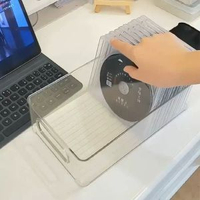 cd盒收納盒桌面黑膠唱片存放整理收藏磁帶專輯展示架子光盤收納盒-PP透明CD收納盒【1個裝】 均碼-款式1