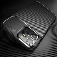 Carbon Fiber Texture Case For Apple iPhone 11 12 13 14 Pro Max 14 Plus Shockproof Soft TPU Case