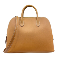 Hermes 愛馬仕 經典EPSOM牛皮 白車線30CM BOLIDE/柏麗包/斜背手提兩用包(金棕色/金釦)