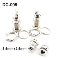 ปลั๊กแจ็คไฟฟ้า DC-099 DC 5.5x2.5mm และ 5.5 มม. ตัวเชื่อมต่อเมาท์ติดแผงตัวเมีย ปลั๊กอะแดปเตอร์รูเปิดโ
