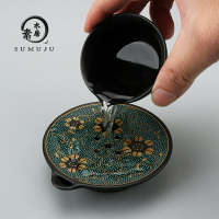 創意蓄水杯墊中國風陶瓷杯承茶道配件日式幹泡茶墊茶托隔熱墊