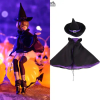 In Stock HASUKI 1/12 Scale Cosplay Women's Clothes Halloween Suit Wizard Hat and Cloak Model for 6 inches Action Figure Body