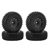 4PCS 1.0 49X18mm Beadlock Micro-Crawler Wheel Rims Tires Set For 1/24 RC Crawler Car Axial SCX24 90081 Upgrade Part