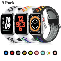 3 Pack Sport Bands for Apple Watch Band 49mm 45 44 42 41 40 38mm Soft Silicone Band for Apple Watch iWatch Series 9 8 7 6 5 4