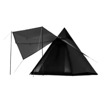 Vidalido 3-4 Person Outdoor Camping Tent Teepee Automatic Indian Pyramid Party Tent Silver Coated Car Minaret Family Beach Tent
