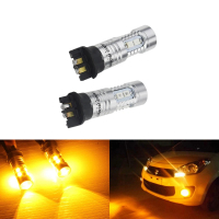 belook ANGRONG ไฟเลี้ยว LED 2x สีอำพัน Canbus PW24W PWY24W พร้อมไฟ DRL สำหรับ Audi BMW VW Peugeot Fo