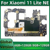 Motherboard PCB Module for Xiaomi Mi 11 Lite 5G NE, 128GB ROM, Original Mainboard, Snapdragon 778G Processor