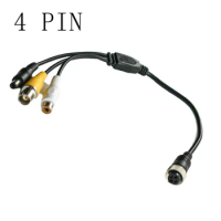 High Quality 4 PIN Aviation To BNC RCA Cable With Video Audio DC Power Camera Cable For CCTV Video Recorders For Microphone 1PC