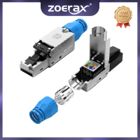❦ZoeRax Đầu nối cáp Ethernet Cat6a Cat8 RJ45 Công cụ kim loại miễn phí Phích cắm kết thúc dễ dàng Cá