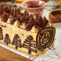 【左岸情手作甜點】法芙娜巧克力木柴提拉米蘇蛋糕(750g)