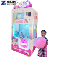 New Design Fully Automatic Multi-Flavor Candy Cotton Machine Cotton Candy Vending Machine 1-Year Warranty Coin Credit Card
