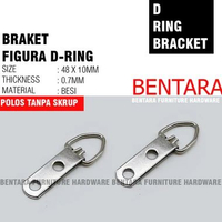 10 X 48MM BRAKET PLAT GANTUNG CINCIN 2 LUBANG D-RING - 2 HOLE - FOTO PHOTO FIGURA DINDING FRAME PIGU