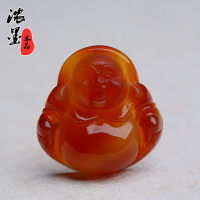 濃墨瑪瑙吊墜 玉髓吊墜 紅瑪瑙吊墜 原色紅瑪瑙 佛吊墜  無烤色
