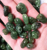 天然玉石a貨新疆和田玉碧玉佛手碧玉散珠玉石佛手珠子廠家直銷