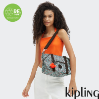 Kipling 黑綠抽象印花手提側背包-ART MINI