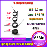 Wire Diameter 0.5mm V-spring Torsion Spring180/120/90/60 Degree Hairpin Spring 3 Laps/6 Laps/9 Laps Coil Spring Spring Wire