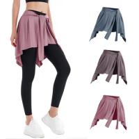 Yoga Skirt One Piece Anti-empty Outer Hip-Hiding Sports Skirt Fitness Short Breathable Quick Drying Running Gym Women Golf Skort