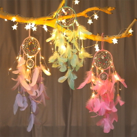 捕夢網掛件粉色風鈴掛飾女生房間吊飾墻壁裝飾品拍攝道具燈飾禮物