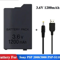 1200mAh 3.6V Replacement PSP Battery for Sony PSP2000 PSP3000 PSP S110 Gamepad for PlayStation Portable Controller Batteries