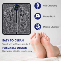 USB Rechargeable Ems Massage Foot Mat Leg Reshaping Foot Massager Portable 6 Modes 9 Intensity Leg S