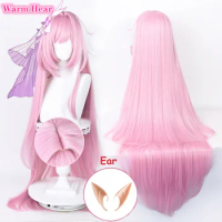 110cm Long Elysia Cosplay Wig Game Anime Wigs 3 Elysia Wigs Pink Heat Resistant Synthetic Hair Anime Cosplay Wig +Wig Cap