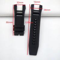 Watch Accessories for Invicta Subaqua Noma IV Noma 4 Black 32mm Lugs Smart Watchband Men’s Waterproof Soft Rubber Silicone Strap