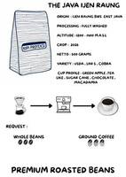 PREMIUM ROASTED BEANS ARABICA IJEN RAUNG BONDOWOSO EAST JAVAFULL WASHED PROSES 500 GRAM GROUND COFFE