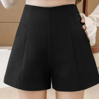 ZANZEA 2024 Summer Women Shorts Casual Loose Office Pants Korean Fashion High Waist Shorts Vintage Pocket Patchwork Pantalons