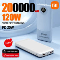 Xiaomi 200000mAH Power Bank 120W Super Fast Charging Ultralarge Capacity Digital Display For Mobile Power Portable Battery NEW