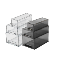 JOEKI 桌面抽屜收納盒-SN0317特大(透明收納盒 冰箱收納盒 抽屜收納 分格收納盒 雜物整理盒 簡約收納盒)
