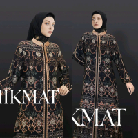 Abaya Hikmat Fashion A8847-10 Original Abaya Motif Batik