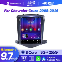 Android 12 For Chevrolet Cruze J300 2008 - 2016 Tesla Style Car 4G GPS Navigation Player Radio Carplay 2 Din 8 Core Autoraido