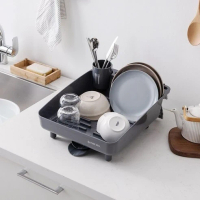 韓國製 PureSell 碗盤瀝水籃 灰色