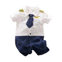 【JoyNa】造型連身短袖包屁衣 童裝 嬰兒連身衣 機長款(開扣設計/方便穿脫)